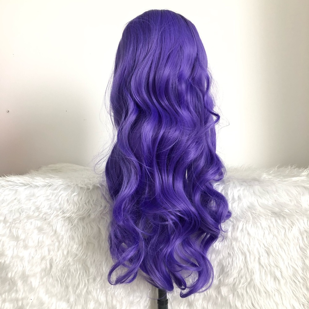 Wig ombré purple synthetic fiber